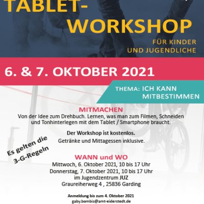 Bild vergrößern: Plakat Tablet-Workshop 2021